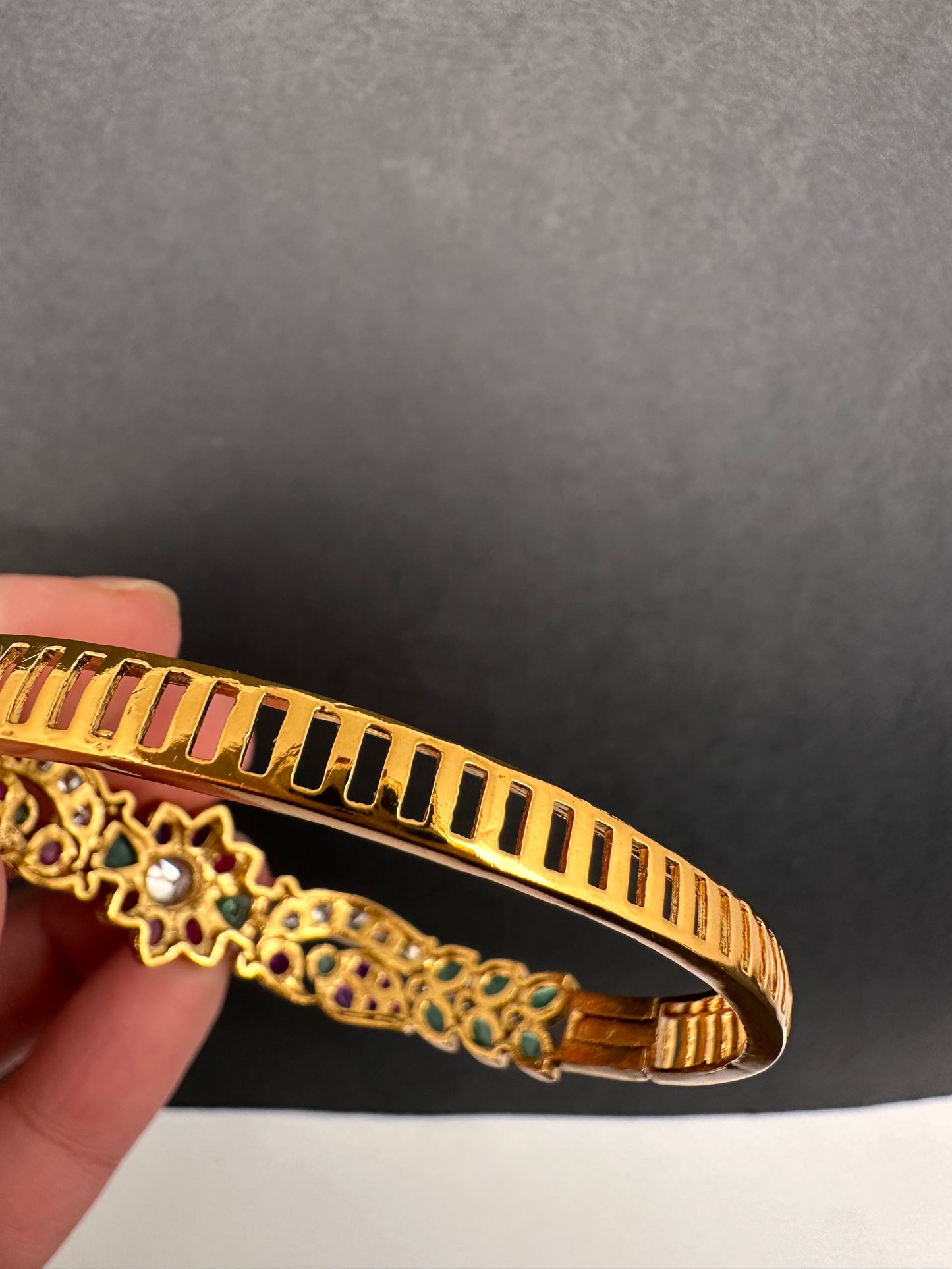 Matte Kempu Openable Kada Bracelet