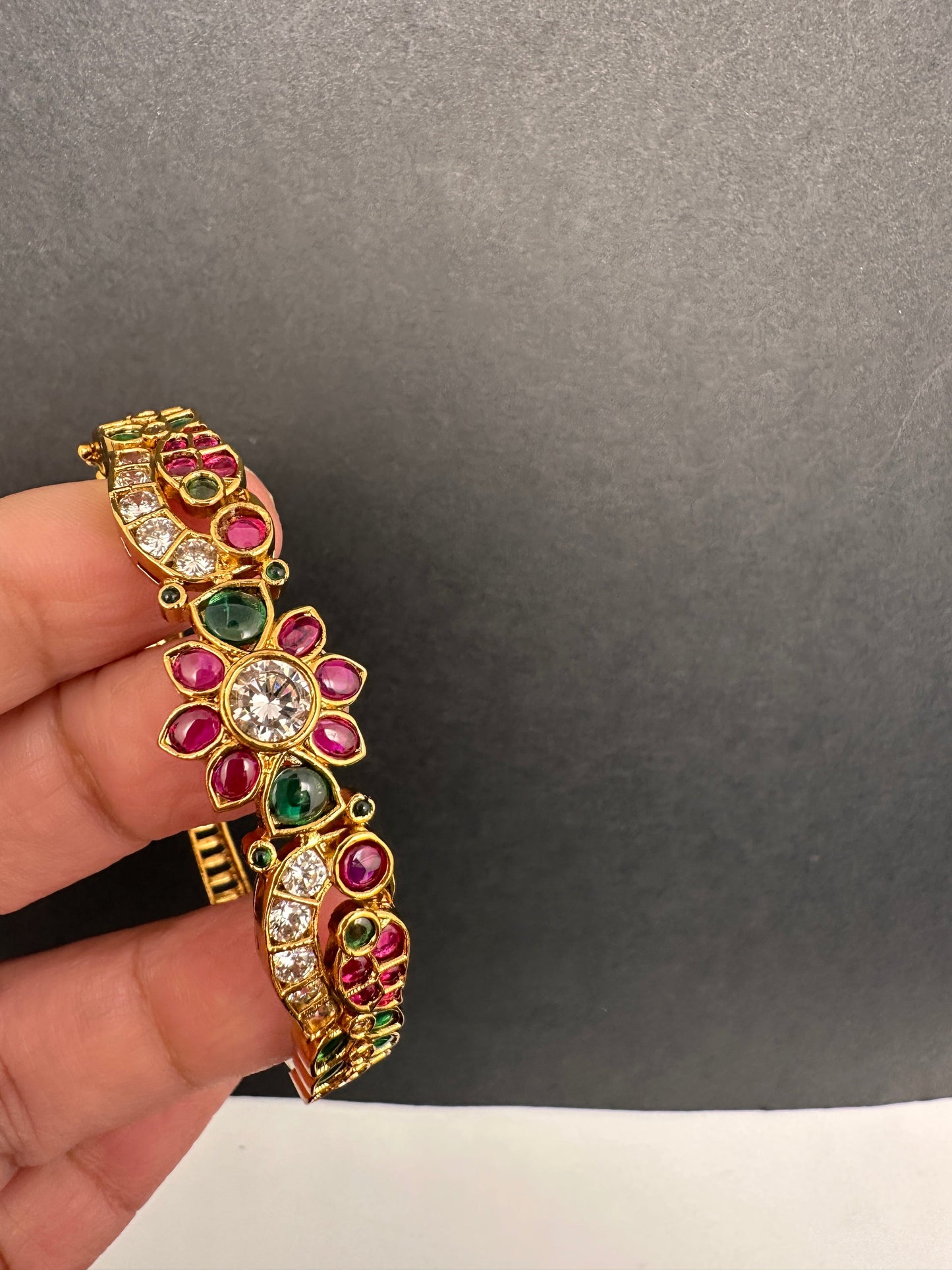 Matte Kempu Openable Kada Bracelet