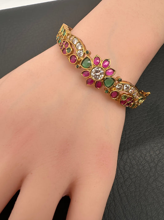 Matte Kempu Openable Kada Bracelet
