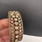 Kundan Matte Openable Kada Bracelet - Clear