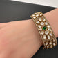 Kundan Matte Openable Kada Bracelet - Green