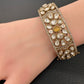 Kundan Matte Openable Kada Bracelet - Yellow