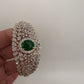 AD Diamond Openable Kada Bracelet - Green