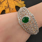 AD Diamond Openable Kada Bracelet - Green