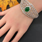 AD Diamond Openable Kada Bracelet - Green