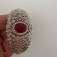 AD Diamond Openable Kada Bracelet - Red