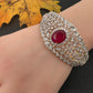 AD Diamond Openable Kada Bracelet - Red