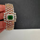 AD Diamond Openable Kada Bracelet - Green