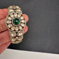 Kundan Color Stone Openable Kada Bracelet - Green