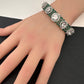 Moissanite AD Color Stone Openable Silver Bracelet - Green