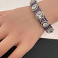 Moissanite AD Color Stone Openable Silver Bracelet - Purple