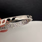Moissanite AD Color Stone Openable Silver Bracelet - Red