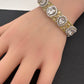 Moissanite AD Color Stone Openable Silver Bracelet - Yellow