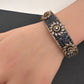 AD Color Stone Openable Matte Bracelet - Blue