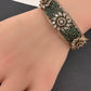 AD Color Stone Openable Matte Bracelet - Green