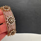AD Color Stone Openable Matte Bracelet - Pink