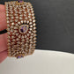 AD Color Stone Openable Matte Kada Bracelet - Purple