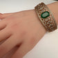 AD Color Stone Openable Matte Kada Bracelet - Green