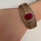 AD Color Stone Openable Matte Kada Bracelet - Red
