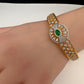 AD Diamond Openable Kada Bracelet - Green