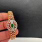 AD Diamond Openable Kada Bracelet - Green