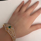AD Diamond Openable Kada Bracelet - Green