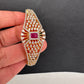 AD Diamond Openable Kada Bracelet - Red