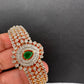 AD Diamond Openable Kada Bracelet - Green