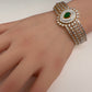 AD Diamond Openable Kada Bracelet - Green