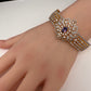 AD Diamond Openable Kada Bracelet - Green