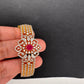 AD Diamond Openable Kada Bracelet - Red