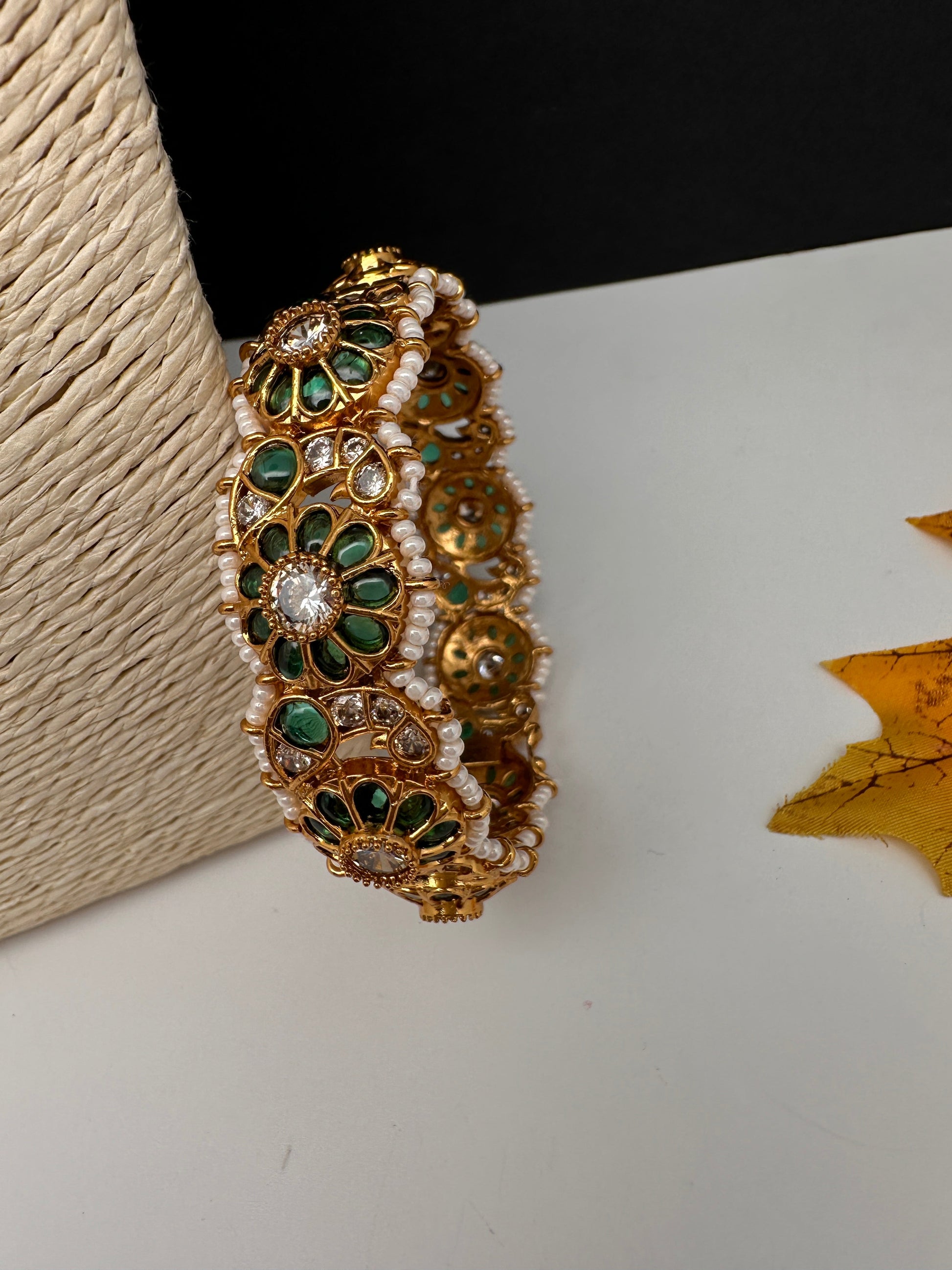 Kempu Openable Kada Bracelet - Green