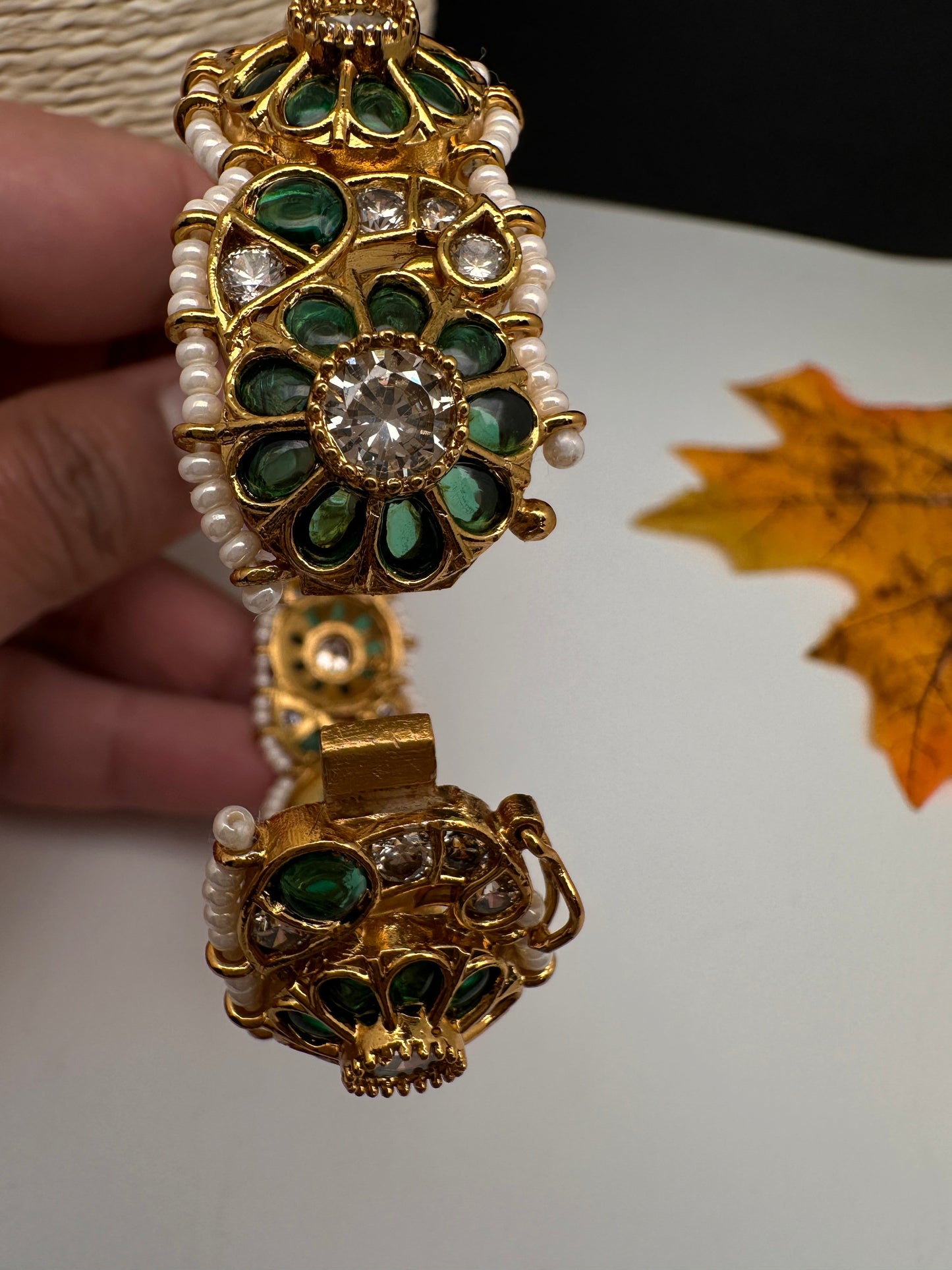 Kempu Openable Kada Bracelet - Green