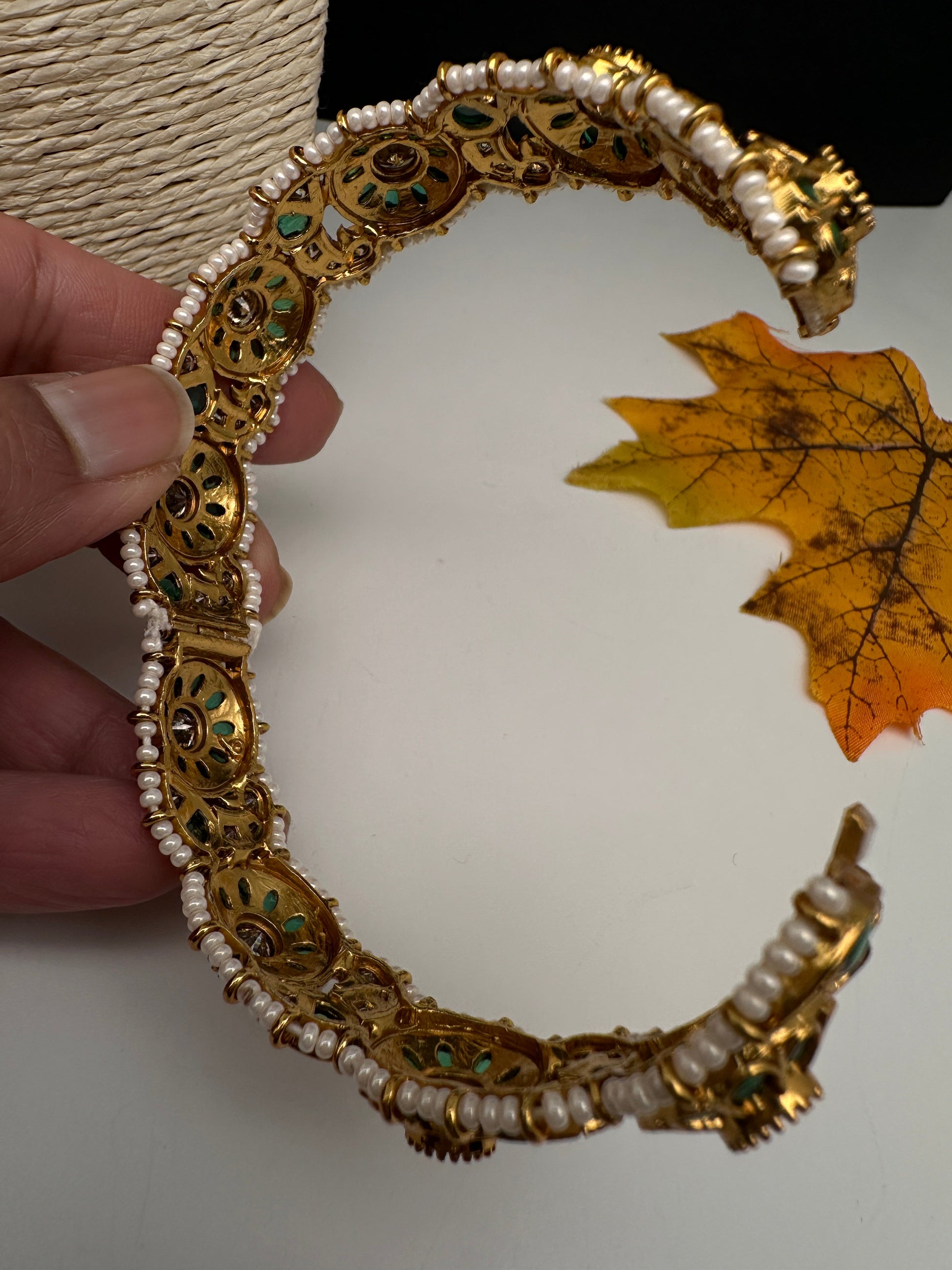 Kempu Openable Kada Bracelet - Green