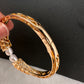 AD Diamond Pearl Openable Kada Bracelet - 