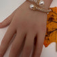AD Diamond Pearl Openable Kada Bracelet - 