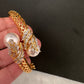 AD Diamond Pearl Openable Kada Bracelet - 