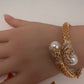 AD Diamond Pearl Openable Kada Bracelet - 
