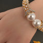 AD Diamond Pearl Openable Kada Bracelet - 