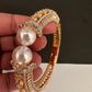 AD Diamond Pearl Openable Kada Bracelet - 