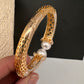 AD Diamond Pearl Openable Kada Bracelet - 