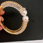 AD Diamond Pearl Openable Kada Bracelet - 