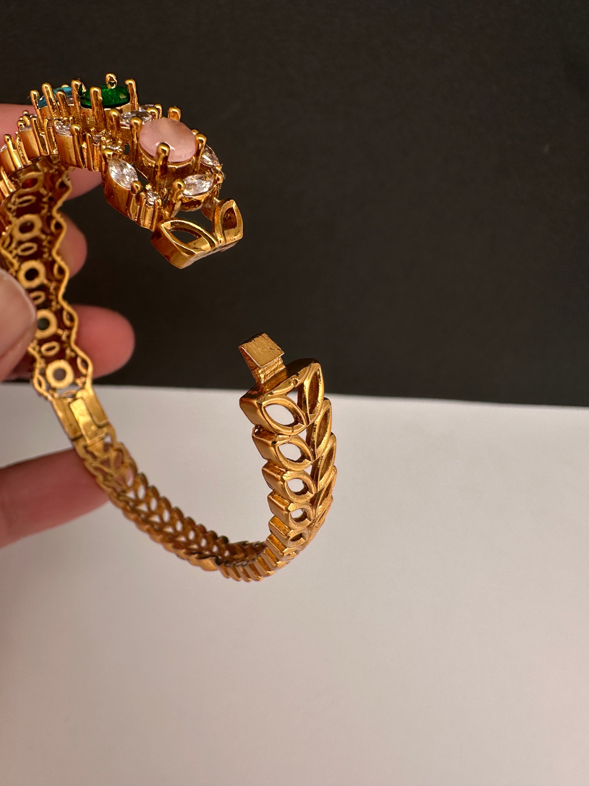 Navratan Multi Color Openable Kada Bracelet - 