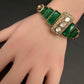 Victorian Moissanite Color Openable Kada Bracelet - Green