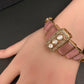 Victorian Moissanite Color Openable Kada Bracelet - Pink