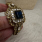 Victorian Moissanite Color Openable Kada Bracelet - Blue
