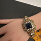 Victorian Moissanite Color Openable Kada Bracelet - Blue
