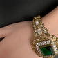 Victorian Moissanite Color Openable Kada Bracelet - Green