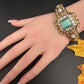 Victorian Moissanite Color Openable Kada Bracelet - MintGreen