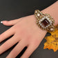 Victorian Moissanite Color Openable Kada Bracelet - Purple